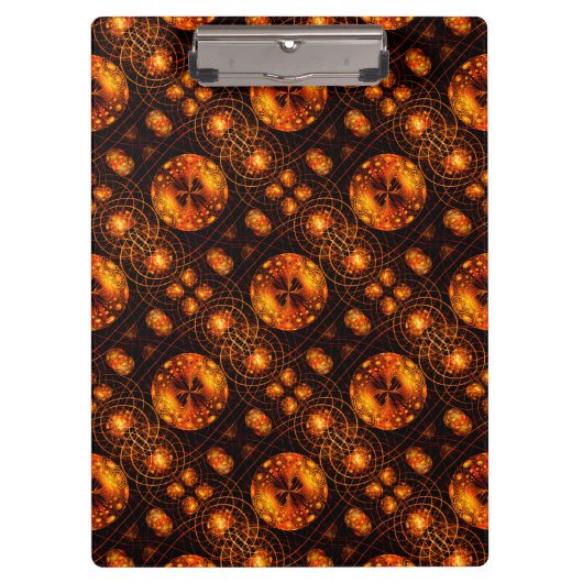 Gouden Moderne Boho Elegante Abstracte Kunstpatroo Klembord (Voorkant)