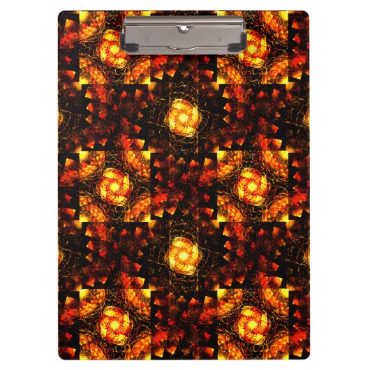 Gouden Moderne Boho Elegante Abstracte Kunstpatroo Klembord (Voorkant)