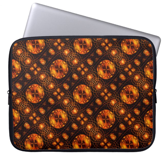 Gouden Moderne Boho Elegante Abstracte Kunstpatroo Laptop Sleeve (Voorkant)