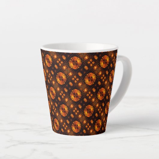 Gouden moderne boho elegante abstracte kunstpatroo latte mok (Rechterhoek)