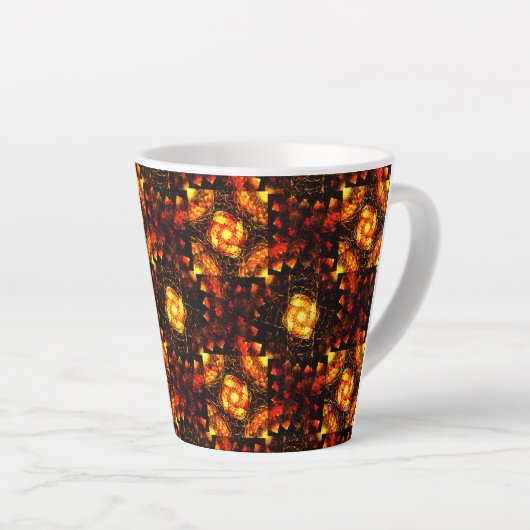 Gouden moderne boho elegante abstracte kunstpatroo latte mok (Rechterhoek)
