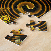 Gouden moderne boho elegante abstracte kunstpatroo legpuzzel (Zijkant)