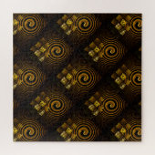 Gouden moderne boho elegante abstracte kunstpatroo legpuzzel (Horizontaal)