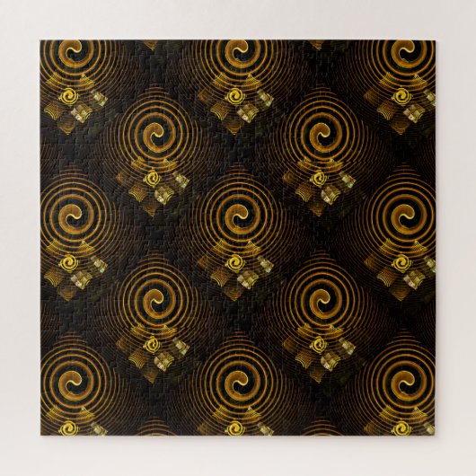 Gouden moderne boho elegante abstracte kunstpatroo legpuzzel (Verticaal)