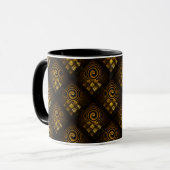 Gouden Moderne Boho Elegante Abstracte Kunstpatroo Mok (Voorkant links)