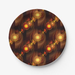 Gouden Moderne Boho Elegante Abstracte Kunstpatroo Papieren Bordje