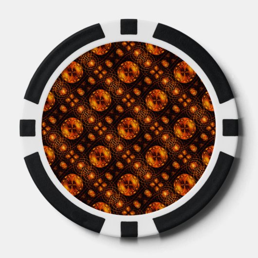 Gouden moderne boho elegante abstracte kunstpatroo poker chips (Voorkant)