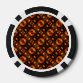 Gouden moderne boho elegante abstracte kunstpatroo poker chips (Achterkant)