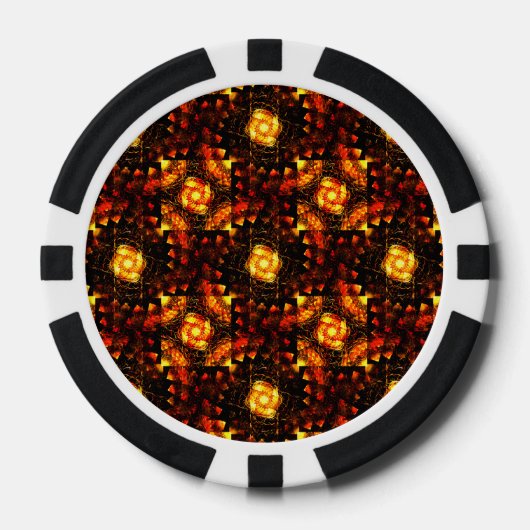 Gouden moderne boho elegante abstracte kunstpatroo poker chips (Voorkant)