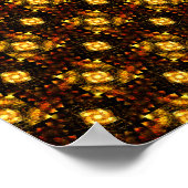 Gouden Moderne Boho Elegante Abstracte Kunstpatroo Poster (Hoek)