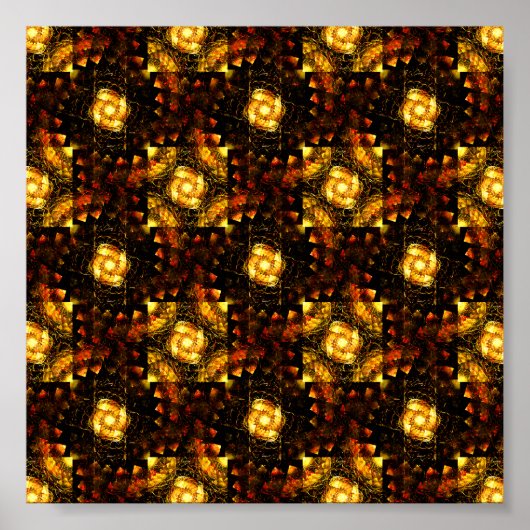Gouden Moderne Boho Elegante Abstracte Kunstpatroo Poster (Voorkant)