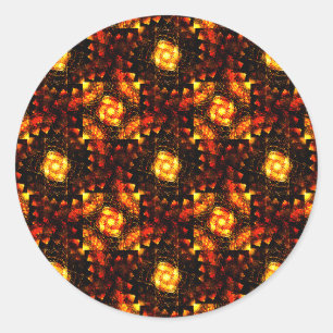 Gouden moderne boho elegante abstracte kunstpatroo ronde sticker