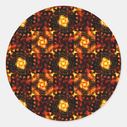 Gouden moderne boho elegante abstracte kunstpatroo ronde sticker (Voorkant)