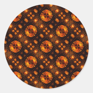 Gouden moderne boho elegante abstracte kunstpatroo ronde sticker