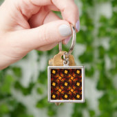 Gouden moderne boho elegante abstracte kunstpatroo sleutelhanger (Hand)