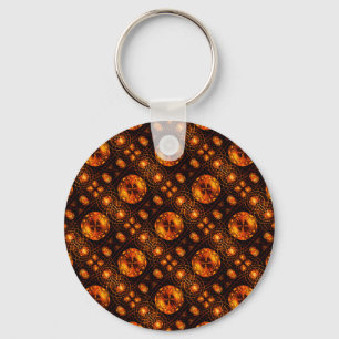 Gouden moderne boho elegante abstracte kunstpatroo sleutelhanger