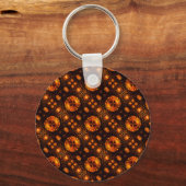 Gouden moderne boho elegante abstracte kunstpatroo sleutelhanger (Achterkant)