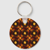 Gouden moderne boho elegante abstracte kunstpatroo sleutelhanger (Achterkant)
