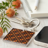 Gouden Moderne Boho Elegante Abstracte Kunstpatroo Sleutelhanger (Voorkant Rechts)