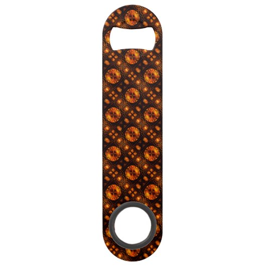 Gouden Moderne Boho Elegante Abstracte Kunstpatroo Speed Flessenopener (Voorkant)