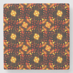 Gouden Moderne Boho Elegante Abstracte Kunstpatroo Stenen Onderzetter