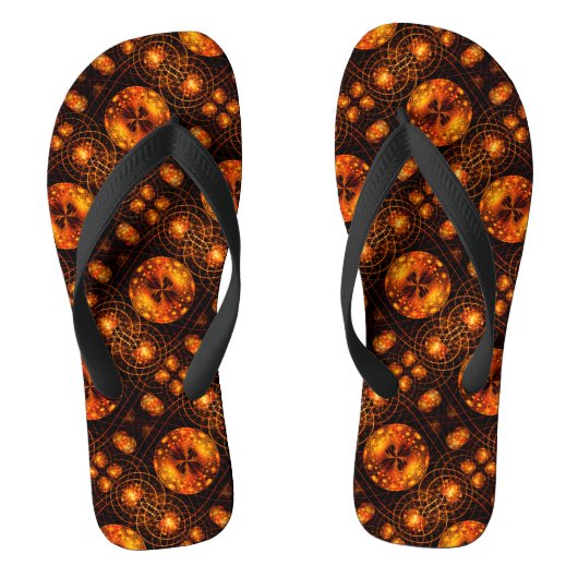 Gouden moderne boho elegante abstracte kunstpatroo teenslippers (Voetbed)