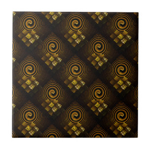 Gouden moderne boho elegante abstracte kunstpatroo tegeltje