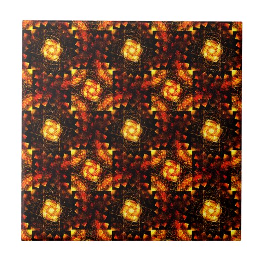 Gouden Moderne Boho Elegante Abstracte Kunstpatroo Tegeltje (Voorkant)