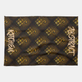 Gouden Moderne Boho Elegante Abstracte Kunstpatroo Theedoek (Horizontaal)