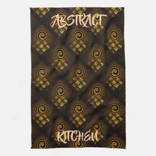 Gouden Moderne Boho Elegante Abstracte Kunstpatroo Theedoek (Verticaal)