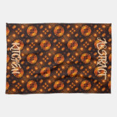 Gouden moderne boho elegante abstracte kunstpatroo theedoek (Horizontaal)