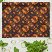 Gouden moderne boho elegante abstracte kunstpatroo theedoek (Gevouwen)