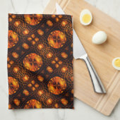 Gouden moderne boho elegante abstracte kunstpatroo theedoek (Quarter Fold)