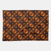 Gouden moderne boho elegante abstracte kunstpatroo theedoek (Horizontaal)