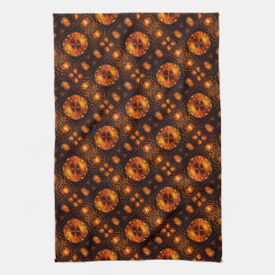 Gouden moderne boho elegante abstracte kunstpatroo theedoek
