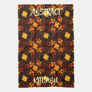Gouden Moderne Boho Elegante Abstracte Kunstpatroo Theedoek