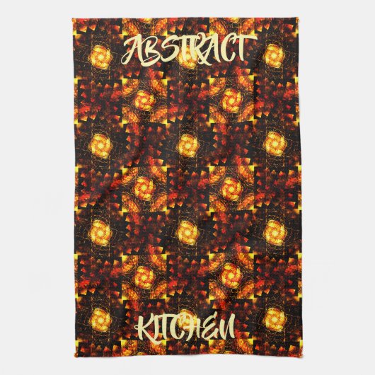 Gouden Moderne Boho Elegante Abstracte Kunstpatroo Theedoek (Verticaal)