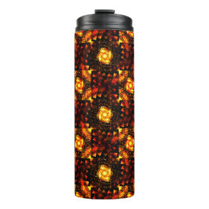 Gouden Moderne Boho Elegante Abstracte Kunstpatroo Thermosbeker