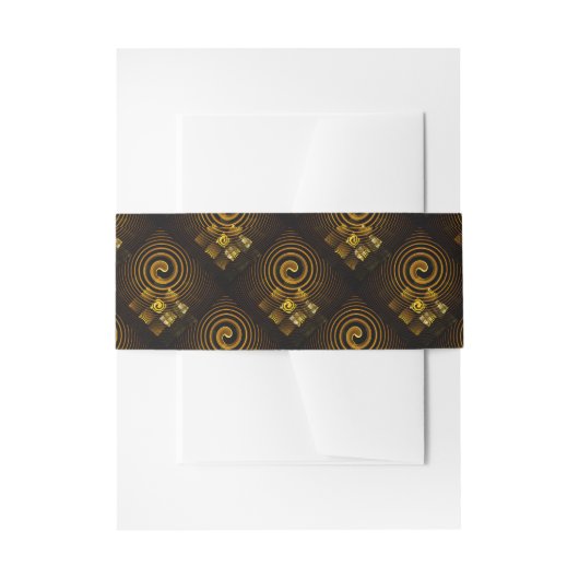 Gouden Moderne Boho Elegante Abstracte Kunstpatroo Uitnodigingen Wikkel (Voorkant Voorbeeld)