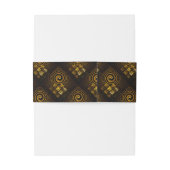 Gouden Moderne Boho Elegante Abstracte Kunstpatroo Uitnodigingen Wikkel (Achterkant Voorbeeld)