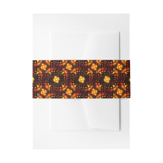 Gouden moderne boho elegante abstracte kunstpatroo uitnodigingen wikkel (Voorkant Voorbeeld)