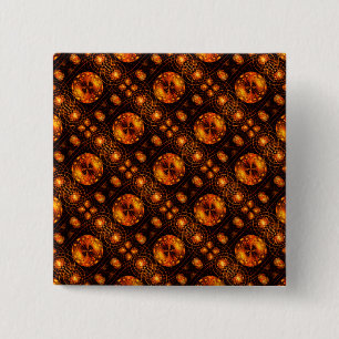 Gouden Moderne Boho Elegante Abstracte Kunstpatroo Vierkante Button 5,1 Cm