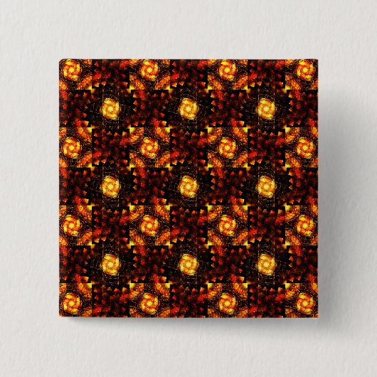 Gouden Moderne Boho Elegante Abstracte Kunstpatroo Vierkante Button 5,1 Cm (Voorkant)