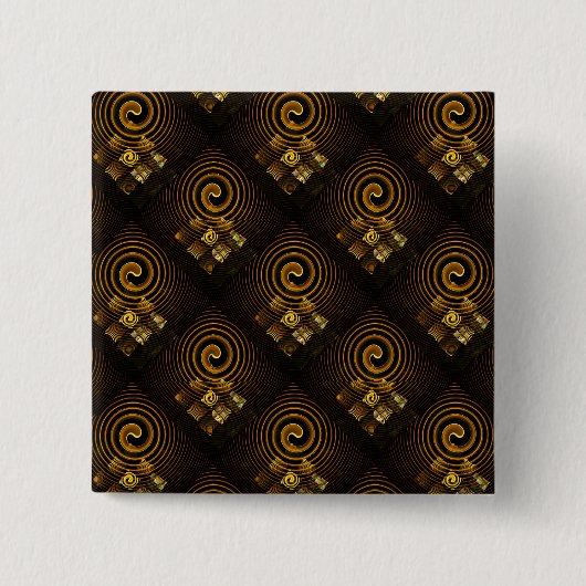 Gouden moderne boho elegante abstracte kunstpatroo vierkante button 5,1 cm (Voorkant)