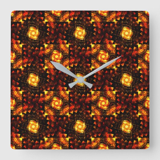 Gouden moderne boho elegante abstracte kunstpatroo vierkante klok (Voorkant)