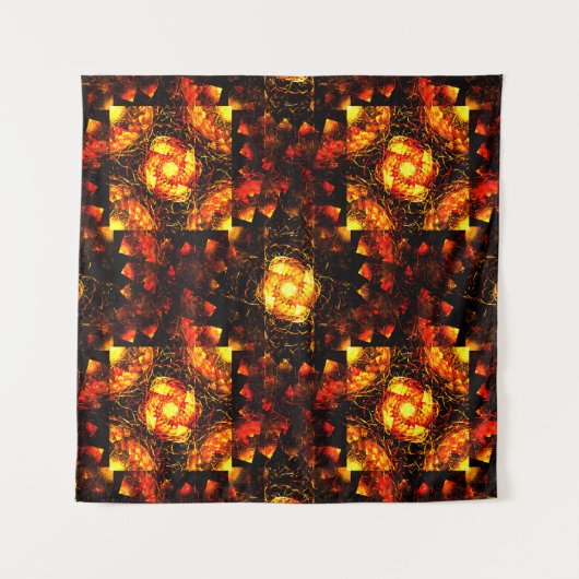 Gouden moderne boho elegante abstracte kunstpatroo wandkleed (Voorkant)