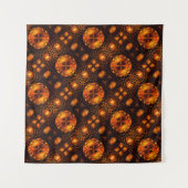 Gouden Moderne Boho Elegante Abstracte Kunstpatroo Wandkleed (Voorkant (horizontaal))