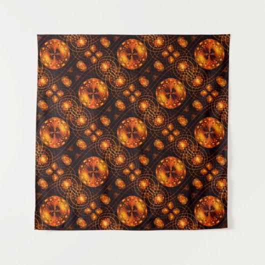 Gouden Moderne Boho Elegante Abstracte Kunstpatroo Wandkleed (Voorkant)
