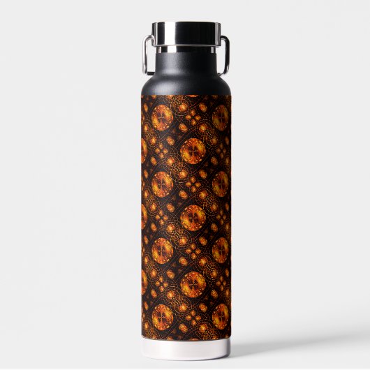 Gouden moderne boho elegante abstracte kunstpatroo waterfles (Voorkant)
