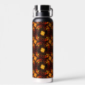 Gouden Moderne Boho Elegante Abstracte Kunstpatroo Waterfles (Achterkant)
